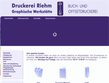 Tablet Screenshot of druckerei-riehm.de